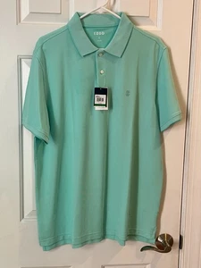 IZOD Kurzarm Kragen mintgrün Baumwolle/Poly Strick Polo Shirt Herren L ~ Neu mit Etikett - Bild 1 von 14