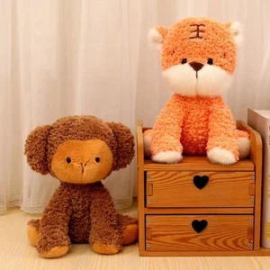 Lucky Tiger Plush Toy Fluffy Monkey Plushie Doll Car Decor - Picture 1 of 12