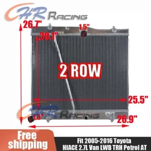 Aluminum Radiator For Toyota HIACE 2.7L Van LWB TRH Petrol AT 2005-2016 06 VVTi - Picture 1 of 13