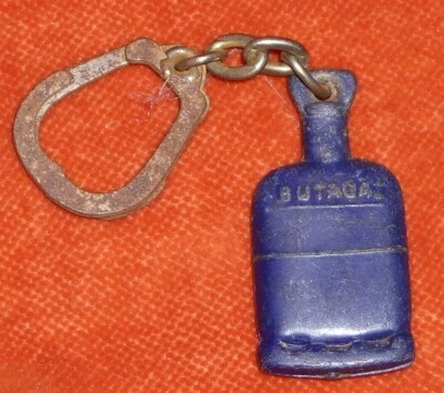 porte-clés key ring Bouteille GAZ BLEU Plate Butagaz 35 mm haut  - Photo 1/2