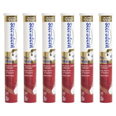 Steradent Pro White Denture Cleanser 30 Tablets Pack 6
