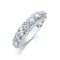 Details about   Sterling Silver Eternity Band Ring Four Row Clear Cubic Zirconia Stones J JAZ