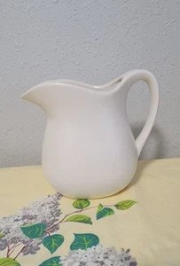 McCoy Pottery Ceramic Pitcher 6.5" Vintage  Farmhouse White, Deeply Marked 365 - Picture 1 of 4