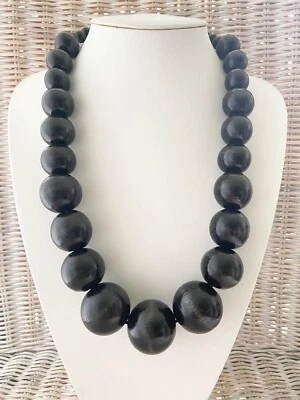 Damenkette Statement Perlenkette  Extravaganter Modeschmuck Halskette Schwarz - Bild 1 von 4