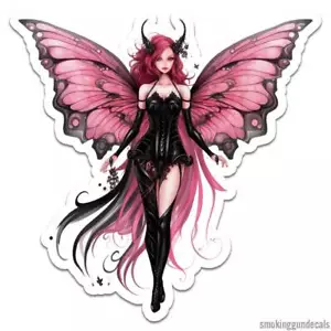 Pink Fairy Butterfly, Vinyl Decal Sticker, Indoor Outdoor, 3 Sizes, #12088 - Picture 1 of 1