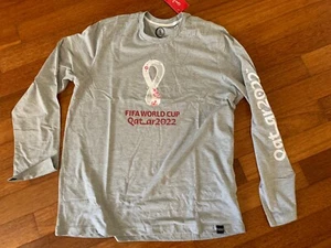 NWT FIFA World Cup 2022 Qatar Grey Long Sleeve T-Shirt Size XL - Picture 1 of 6