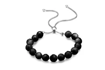 Bracciale pietre onice ROSATO RSOE46 Sogni argento 925 facile regolazione - Immagine 1 di 2