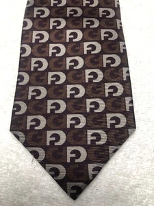 BIJOUX TERNER MENS TIE BROWN WITH GRAY 4 X 61 - Picture 1 of 4
