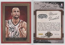 2013-14 Panini Court Kings Portraits Red Framed /25 Manu Ginobili #36 HOF