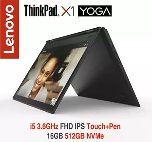 ThinkPad X1 Yoga i5 3.6GHz FHD IPS Touch Pen 16GB 512GB NVMe Premier+ADP Wrrnty - Picture 1 of 9
