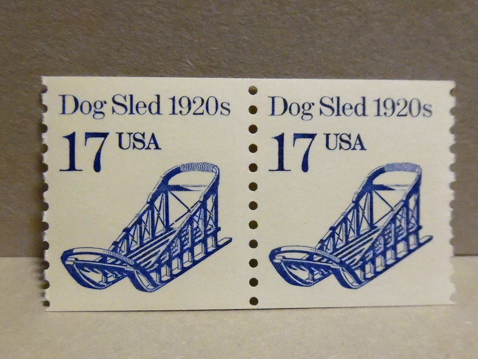 SCOTT STAMP #2135 - 1920'S DOG SLED 17 CENT COIL PAIR - MNH - Image 1 of 1
