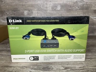 D-Link KVM-221 2-Port USB KVM Switch with Audio Support - Image 1 of 4