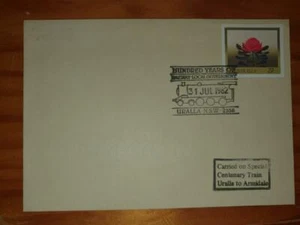 Aust Stamps First Day Cover 31 July 1982 "Hundred Years of Railway Local Governm - Foto 1 di 1
