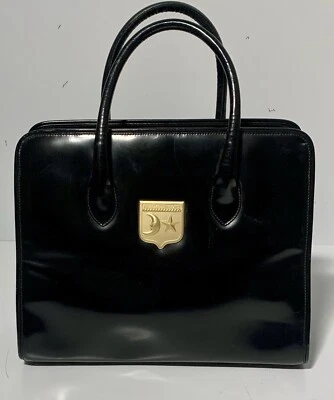 BOLSO DE MANO GRANDE BARRY KIESELSTEIN CORD CUERO NEGRO HERRAJES DORADOS De colección Foto 1 de 4