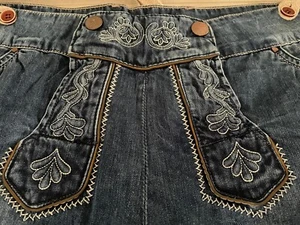 Trachten Jeans (blau) mit Hosenträger (beige) Größe 58 - Bild 1 von 12