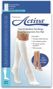 Activa Anti-Embolism Knee High OT Stockings Compression 18 mmHg Size & Color - Picture 1 of 2