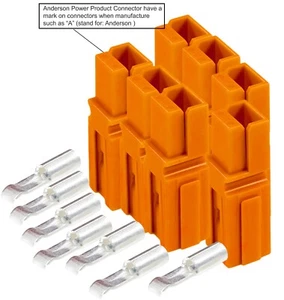 x7 Anderson Powerpole Steckverbinder, PP 15 bis 45, mit 12-16 AWG (ORANGE) 30 Amp - Bild 1 von 2