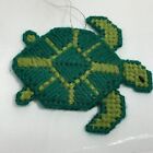 ORNEMENT DE Noël vintage fil aiguillecraft tortue verte fabriqué à la main 4,5"