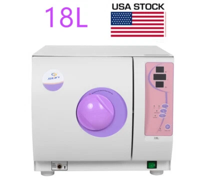 Esterilizador a vapor autoclave automático médico odontológico 18L SUN18-I alta pressão EUA - Imagem 1 de 4