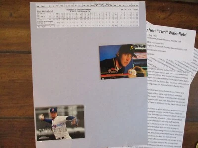 Подписанная карта Тима Уэйкфилда (D-2023) 2000 Skybox с дисплеем 8 x 11/Obit/стадион 1993 года - Изображение 1 из 4