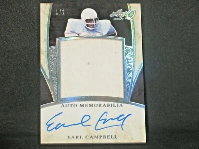 Earl Campbell 2017 Leaf Q Autograph Jersey (1/2) Houston Oilers Memorabilia Auto - Image 1 of 2