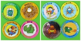 Lot of 8 Menko Cards Super Mario Bros Amada Nintendo Famicom Vintage Game Pieces
