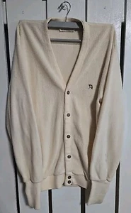 Vintage Arnold Palmer Golf Cardigan Grandpacore Sweater Mens M Light Pink Cream - Picture 1 of 13
