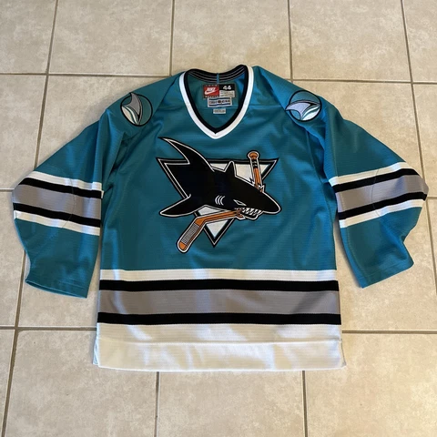 Fight Strap Authentic Nike NHL San Jose Sharks Hockey Jersey Mens 44 Vintage Cover