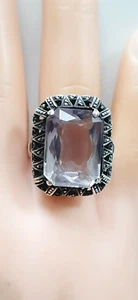 ART DECO ° SILBER RING ° 830 / ooo ° LILA SPINELL ° Antikschmuck ° - Bild 1 von 11