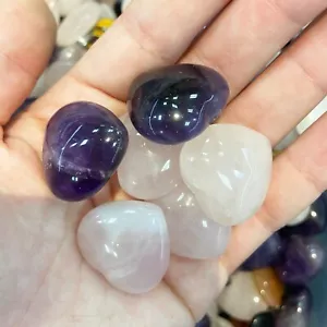 1 ZOLL Puffy Heart natürlicher Rosenquarz Amethyst Kristall | polierter Quarz - Bild 1 von 6