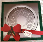Indiana Glass Comp Christmas Serving Tray 13” Platter Wreath, Brand New