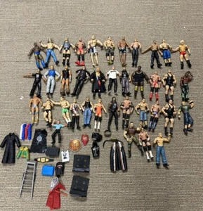 WWE WWF Mattel Some Elite Lot of 38 Wrestling Action Figures Vtg !+accessories!! - Picture 1 of 14