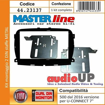 Cadre D'Autoradio 2 din Fiat 500 2016- > Version Avec Autoradio Original - Photo 1/4