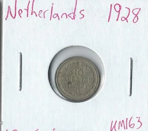 Coin Netherlands 10 Cents 1928 KM163, silver - Picture 1 of 3