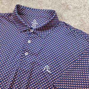Rhoback The Lover Men’s XXL Polo State Virginia All Over Print AOP Blue Orange - Picture 1 of 7