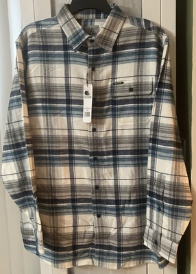 Camisa abotonada de franela de sarga verde azulado talla L de ASCEND para hombre Foto 1 de 4