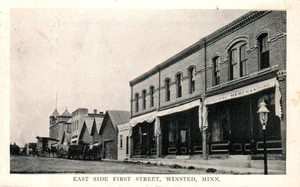 Postal de colección Winsted Minn. First Street Storefronts RPPC 1912 - Imagen 1 de 2