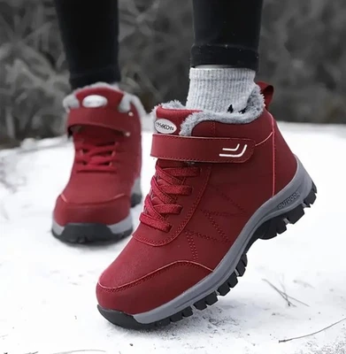 Botas de nieve de invierno impermeables para mujer forradas de piel antideslizantes cálidas zapatos para exteriores Foto 1 de 4