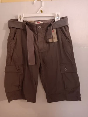 Pantalón Corto Levi’s Cargo 14 Reg W27 Fuelle Rodilla Negro Con Cinturón 100% Algodón Nuevo Foto 1 de 4
