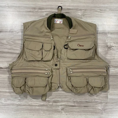 Chaleco de pesca con mosca Orvis para hombre pequeño beige caqui cremallera bolsillo caza senderismo utilitario Foto 1 de 4