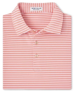 Peter Millar Mens Grapefruit Orange Dellroy Performance Mesh Polo Shirt Sz S NWT - Picture 1 of 5