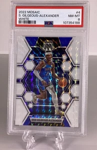Shai Gilgeous-Alexander #/25 SP 2022 Mosaic White Prizm #4 PSA 8 OKC Thunder MVP - Imagen 1 de 7