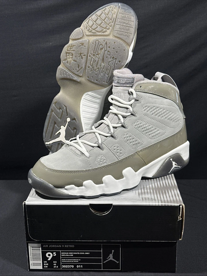 2002 Air Jordan IX 9 классный серый 302370 011 OG ретро белый размер 9,5 мужчин - Изображение 1 из 4