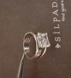 Anillo Silpada Sevilla Circonita Cúbica Posterior Plata de Ley Talla 7.01 Corte Esmeralda - Imagen 1 de 7