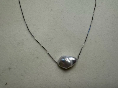 white keshi Baroque Pearl Pendant sterling silver 925 necklace new free shipping - Image 1 of 4