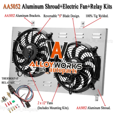 Aluminum Shroud+Fan Fit 1993-1997 Toyota Land Cruiser 80 Series Lexus LX450 4.5L Foto 1 de 4