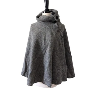 Mucros Weavers Killarney Ireland 100% Wool Cape Poncho Gray Tweed Shawl OS $200 - Picture 1 of 9