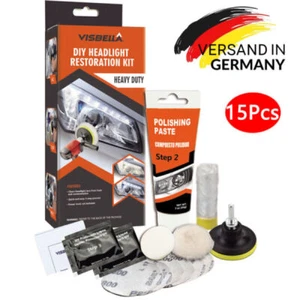 15tlg-Scheinwerfer Polier Set Politur-Set,Aufbereitungs-Set Scheinwerferpolitur - Bild 1 von 17