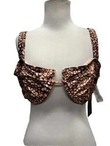 Asos South Beach Damen Größe IS 12 bedrucktes Bügel-Bikinioberteil neu mit Etikett - Bild 1 von 5