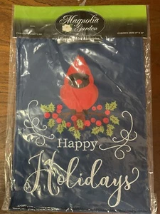 Happy Holidays Cardnial-Garden Flag-Double Sided Appliquéd-13”X18” - Picture 1 of 1